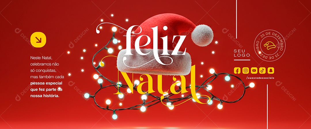Carrossel Feliz Natal 25 de Dezembro Celebramos Não Só Conquistas Social Media PSD Editável