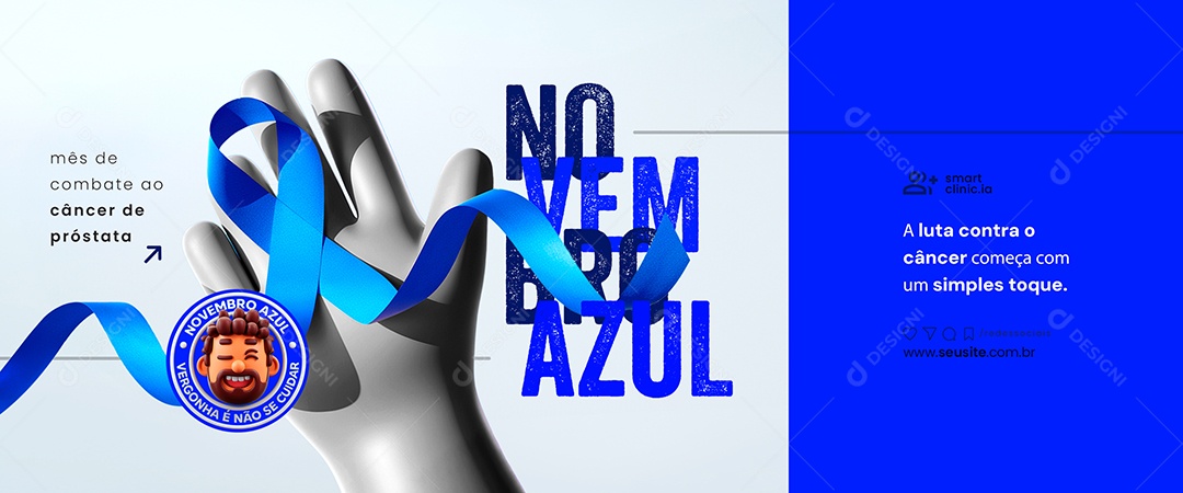 Carrossel Novembro Azul Mês de Combate ao Câncer de Próstata Social Media PSD Editável