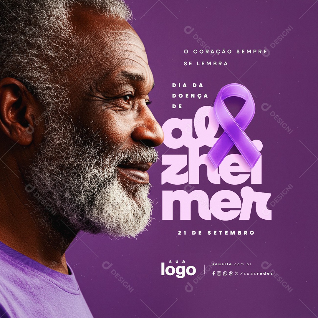 Dia da Doença de Alzheimer 21 de Setembro Social Media PSD Editável