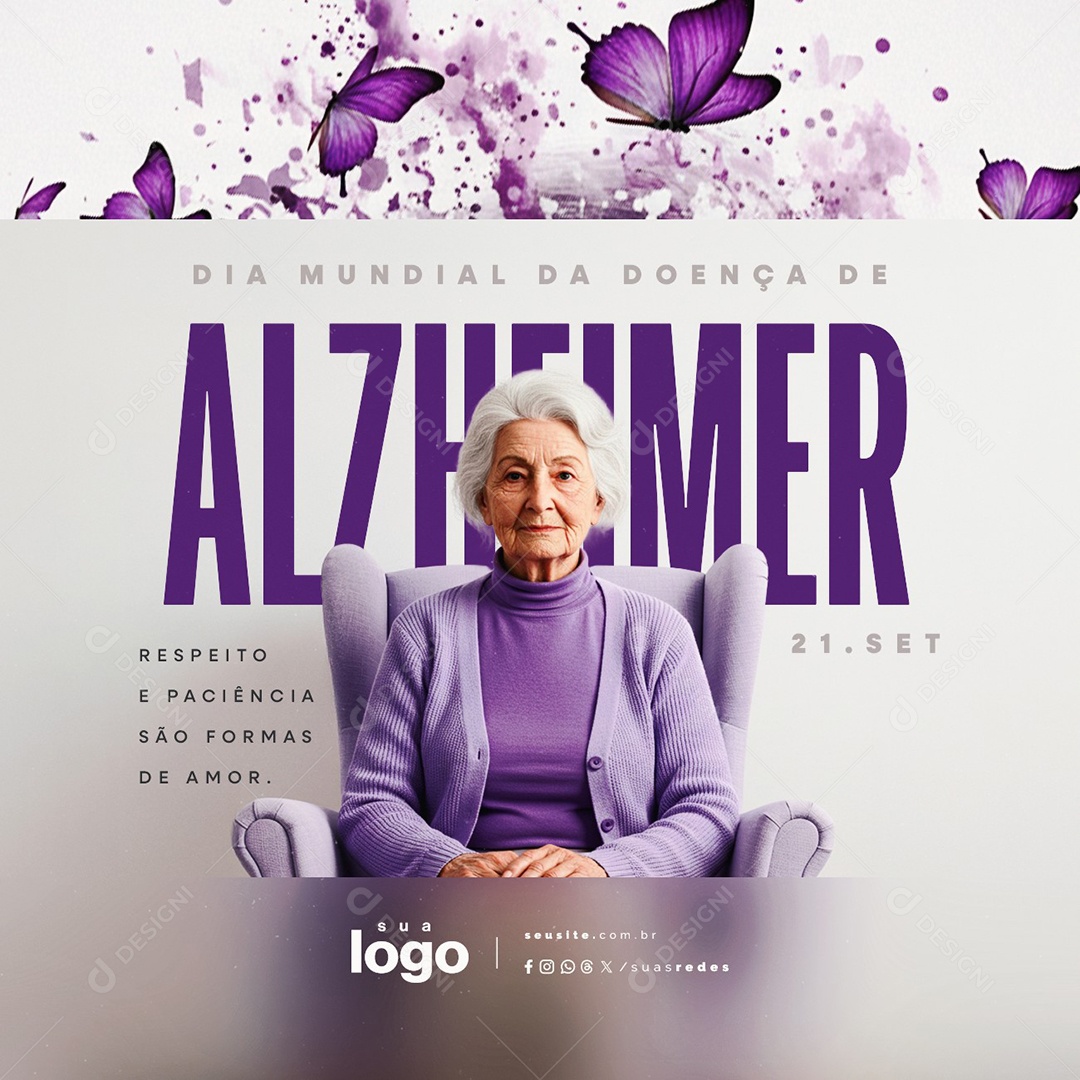 Dia Mundial da Doença de Alzheimer 21 de Setembro Social Media PSD Editável