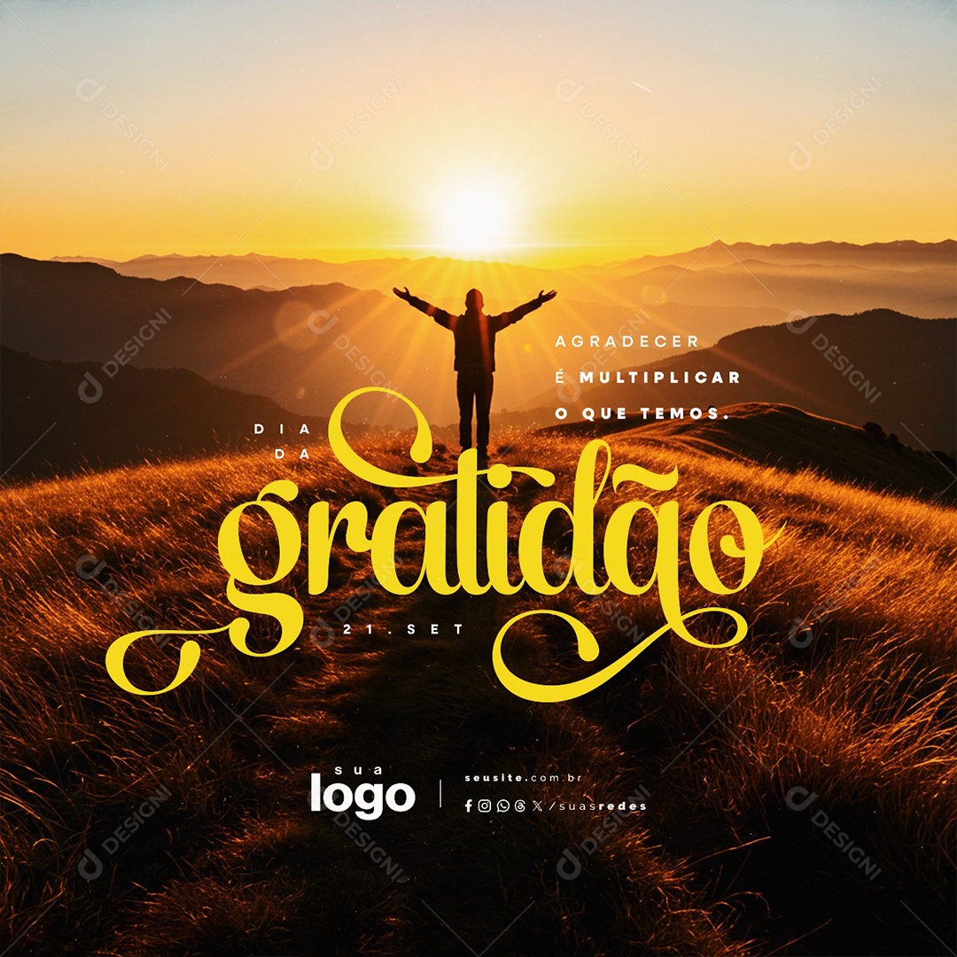 Dia da Gratidão 21 de Setembro Social Media PSD Editável