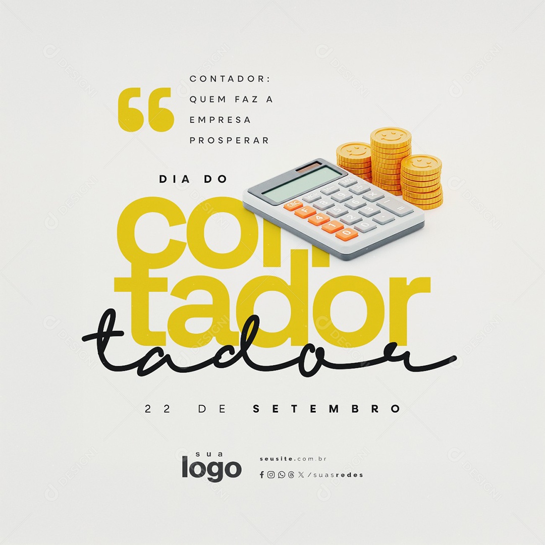 Dia do Contador 22 de Setembro Social Media PSD Editável