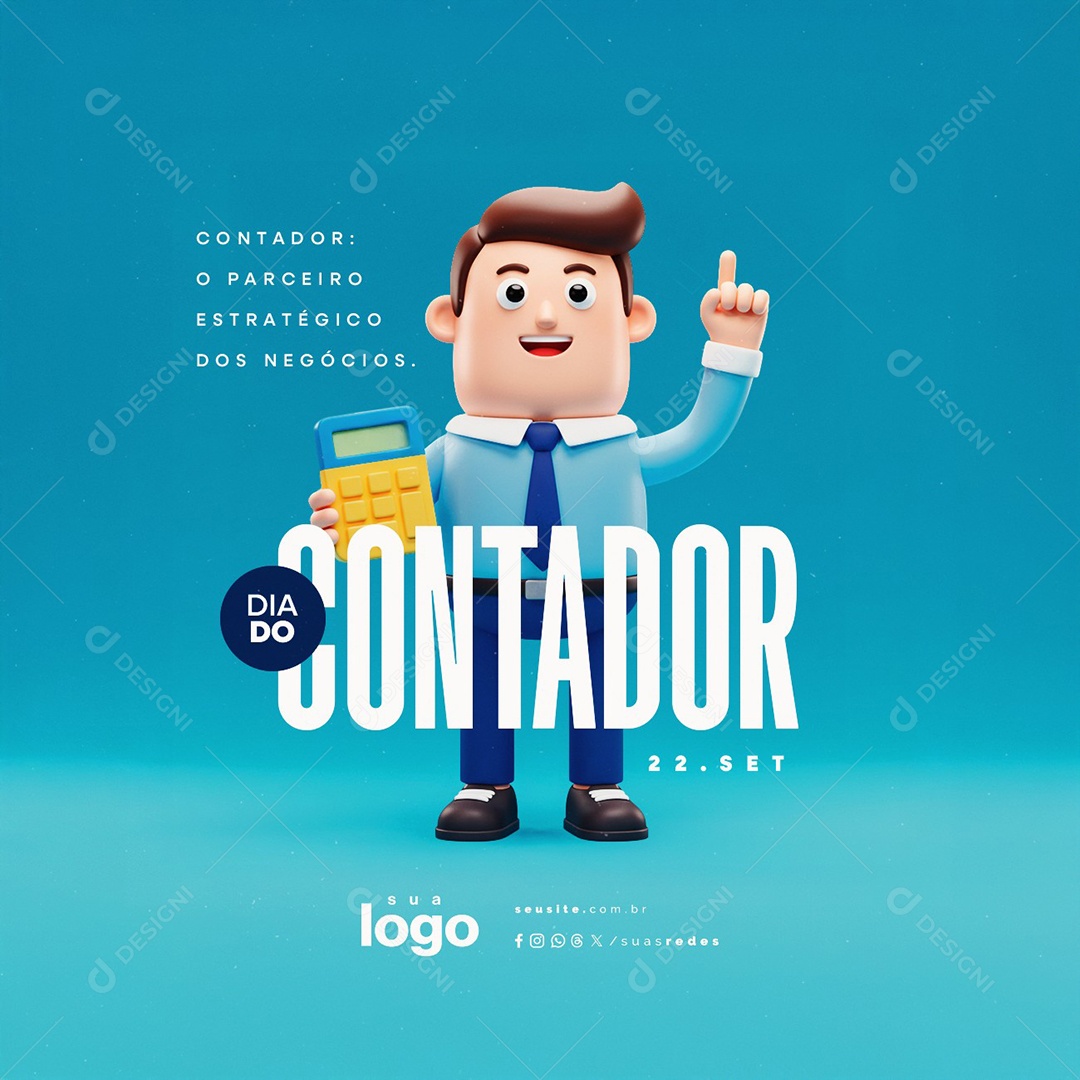 Dia do Contador 22 de Setembro Estratégico dos Negócios Social Media PSD Editável