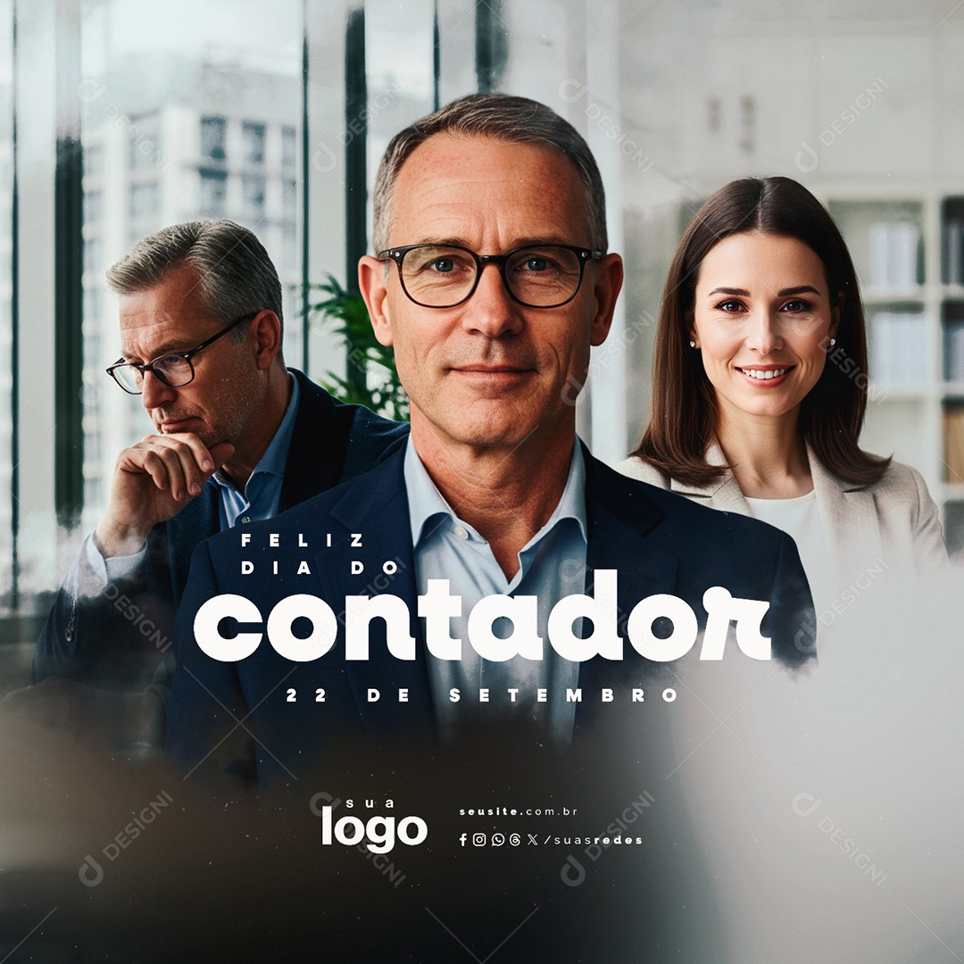 Feliz Dia do Contador 22 de Setembro Social Media PSD Editável