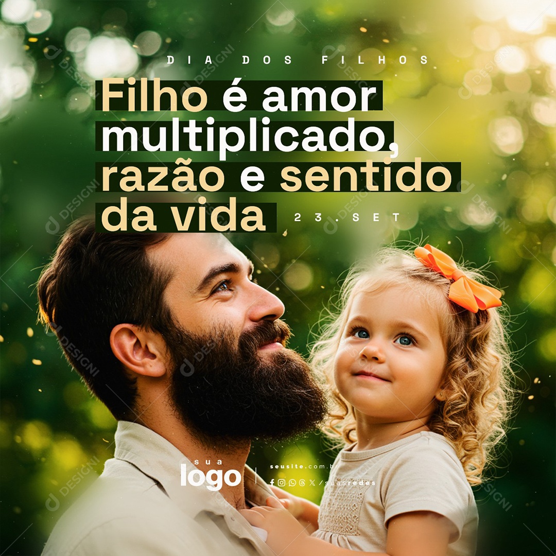 Dia dos Filhos 23 de Setembro Filho é Amor Social Media PSD Editável