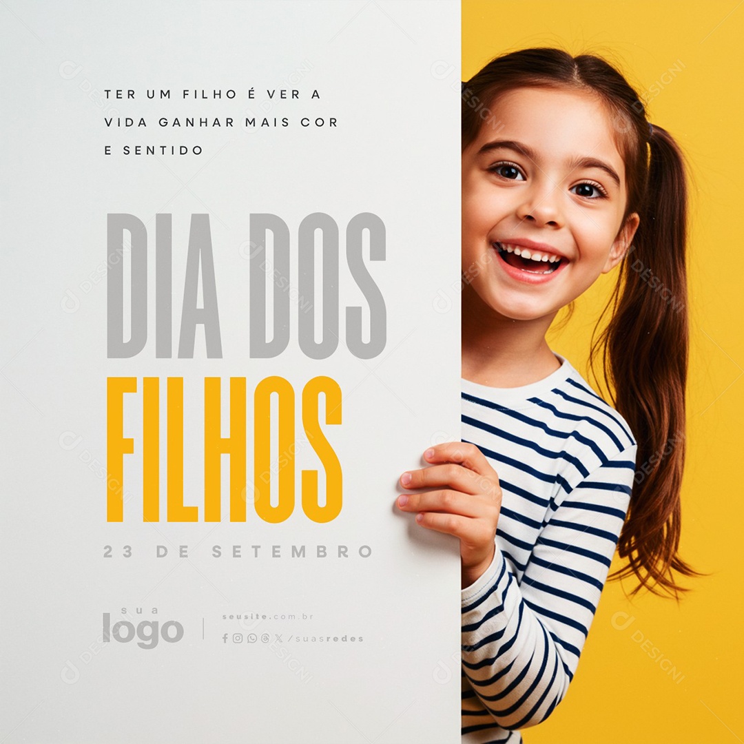Dia dos Filhos 23 de Setembro Ter Um Filho Social Media PSD Editável