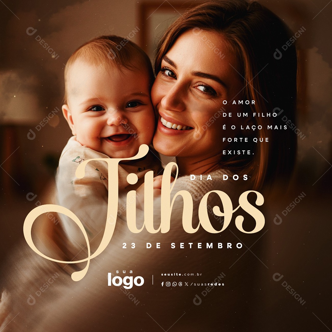 Dia dos Filhos 23 de Setembro O AMor de Um Filho Social Media PSD Editável