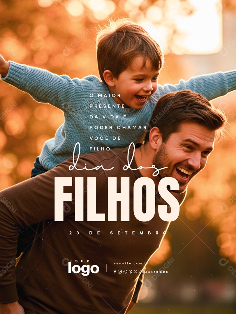 Dia dos Filhos 23 de Setembro O Maior Presente da Vida Social Media PSD Editável