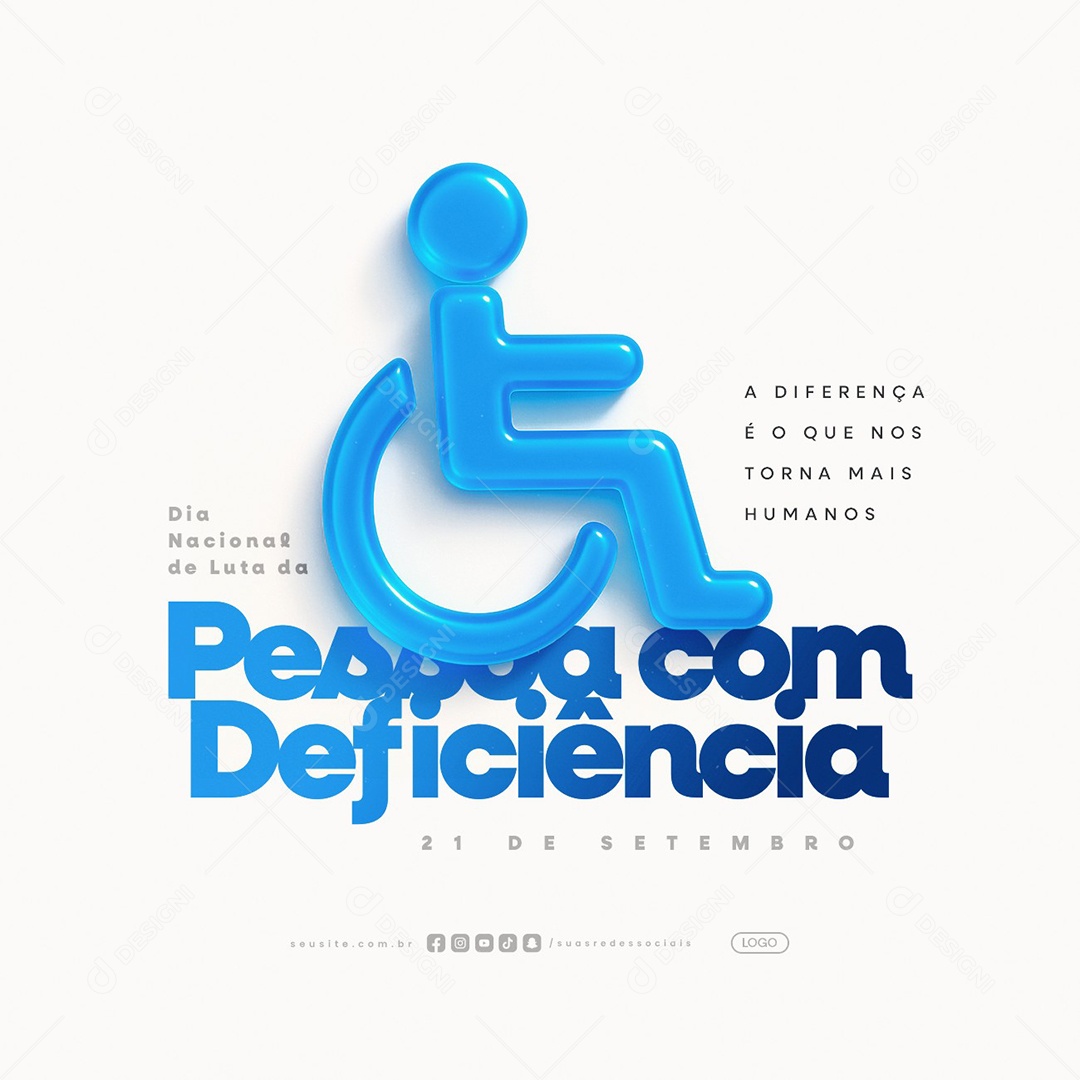 Dia de Luta da Pessoa Com Deficiência 21 de Setembro Social Media PSD Editável