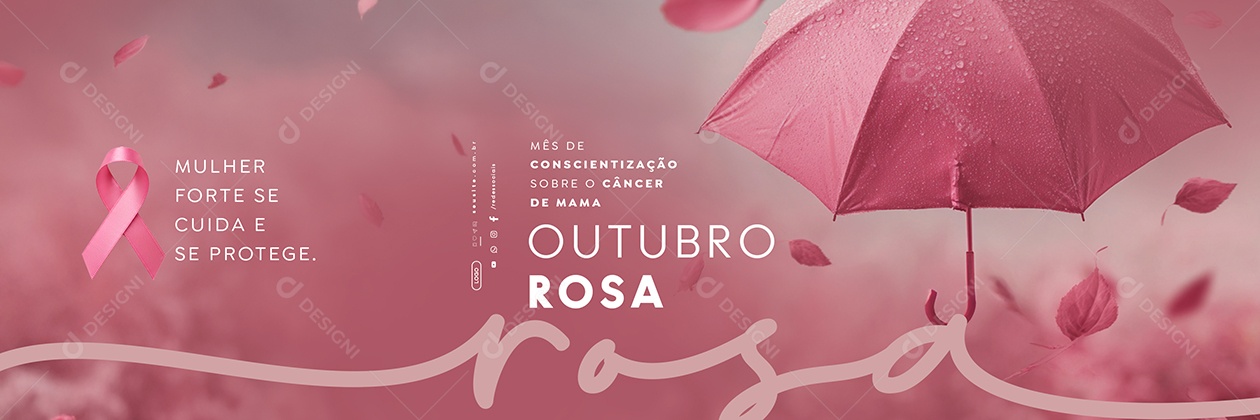 Carrossel Outubro Rosa Mês de Conscientização Sobre o Câncer de Mama Social Media PSD Editável