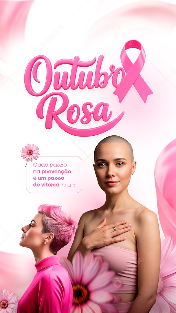 Story Outubro Rosa Mês de Prevenção Social Media PSD Editável