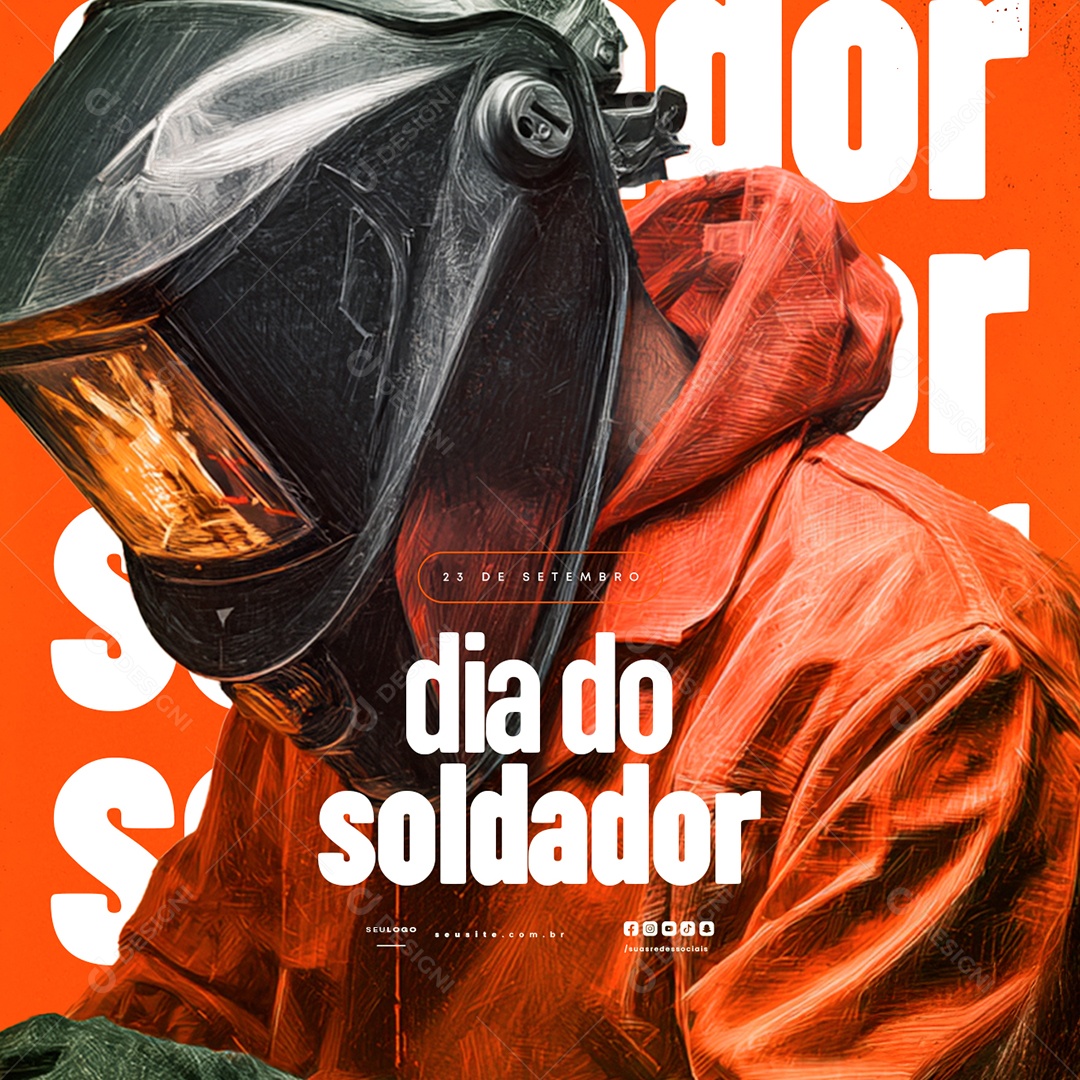 Dia do Soldador 23 de Setembro Social Media PSD Editável