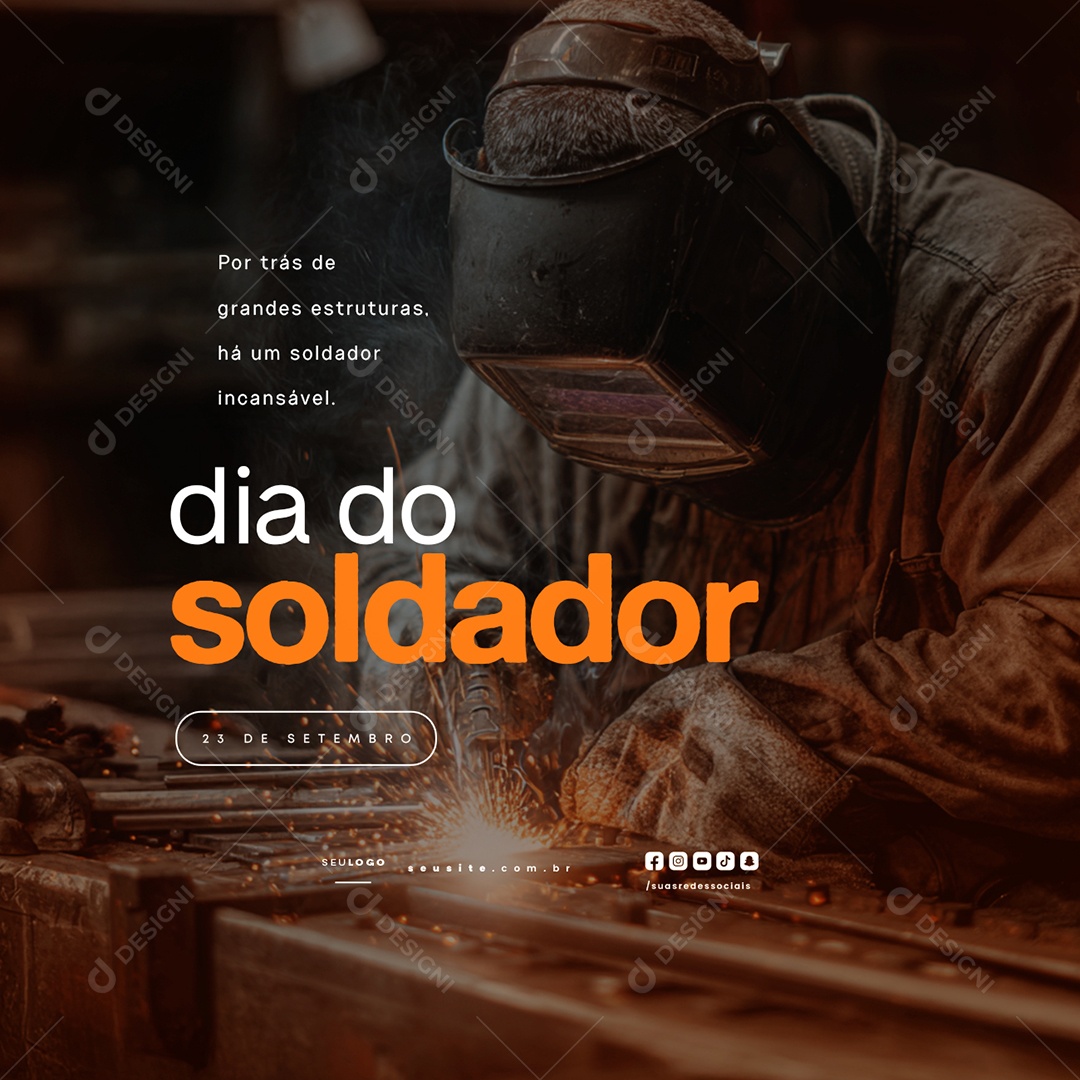 Dia do Soldador 23 de Setembro Social Media PSD Editável