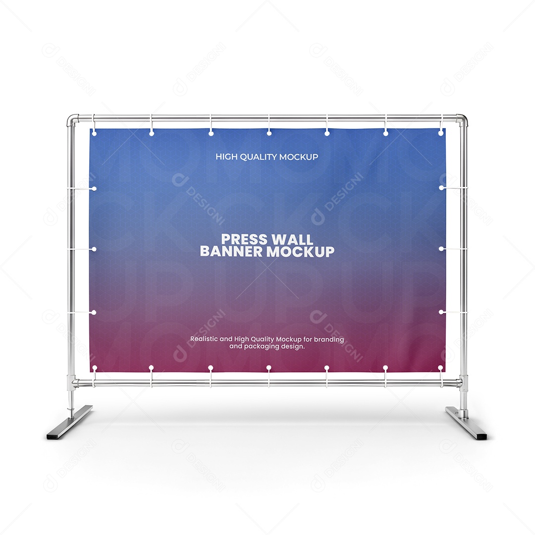 Banner em Parede de Imprensa Mockup PSD Editável