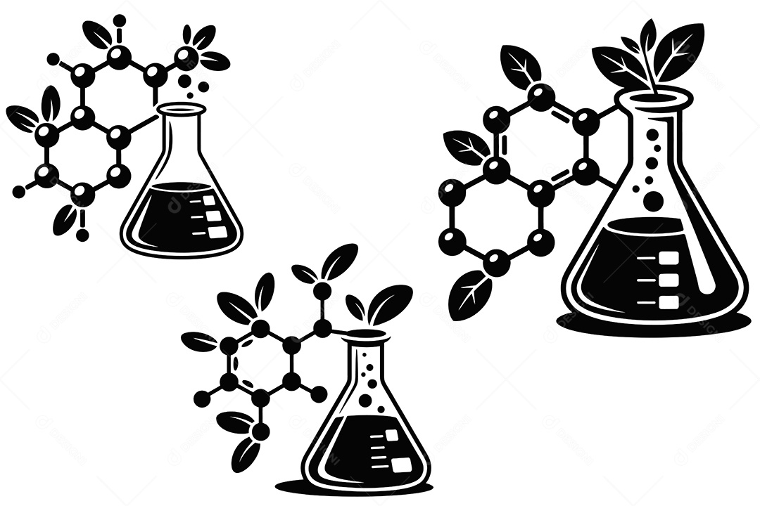 Conceito de Química Verde ou Biotecnologia Ilustração Vetor EPS + AI Editável