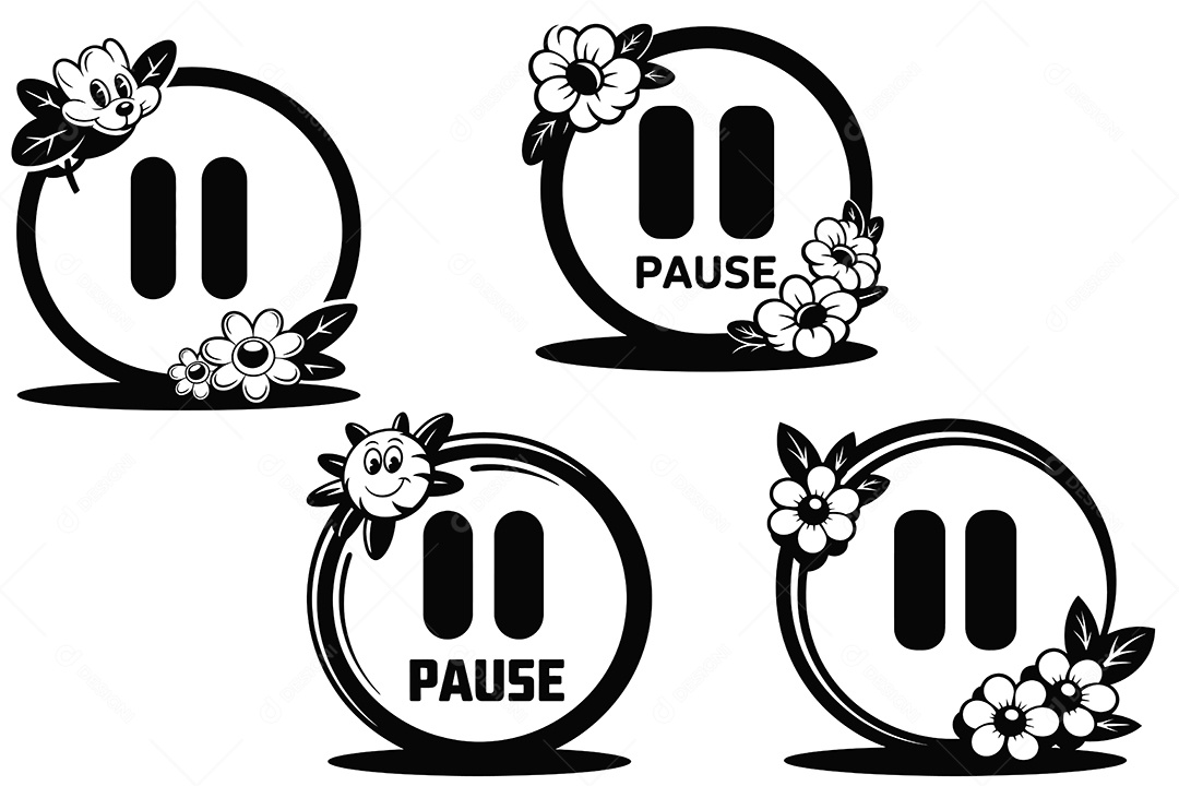 Símbolo de Pausa Ilustração Vetor EPS + AI Editável