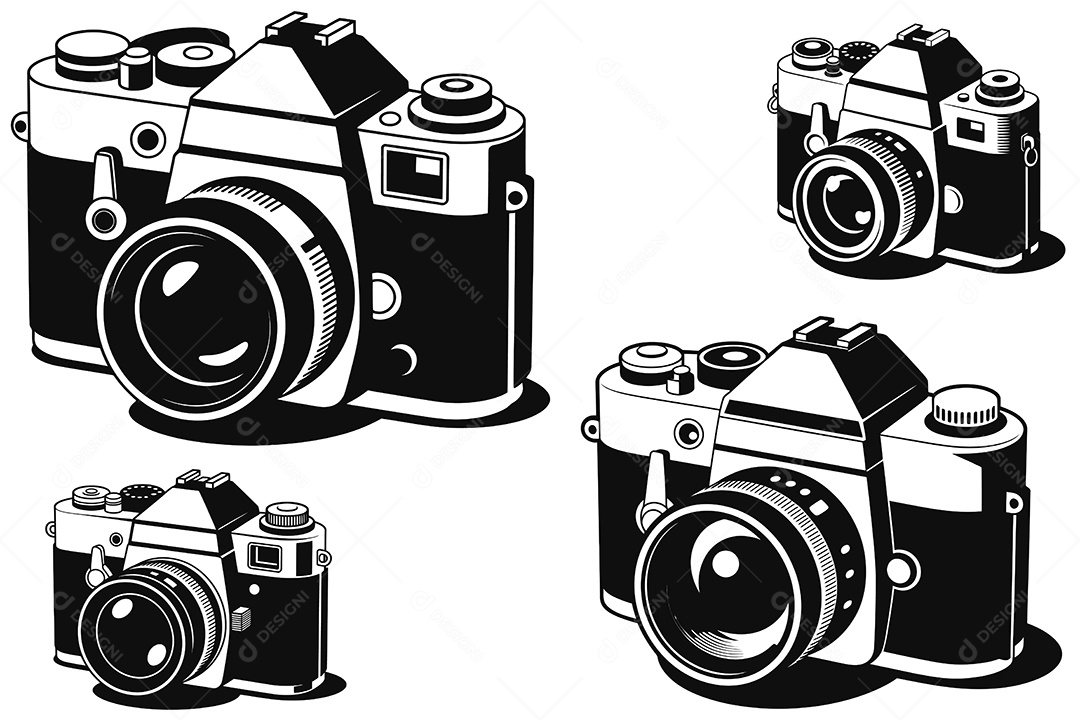 Câmera Fotográfica Ilustração Vetor EPS + AI Editável