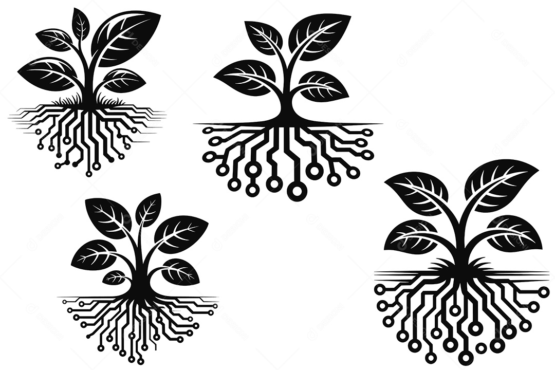 Raízes da Terra Ilustração Vetor EPS + AI