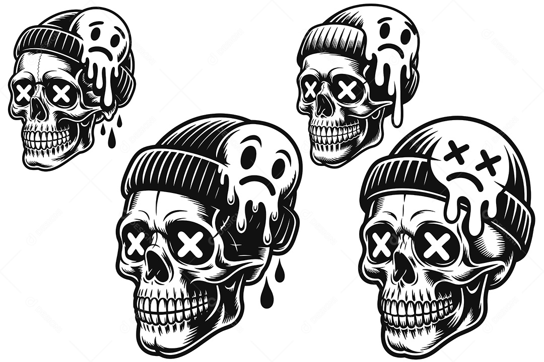 Logo de Caveira Ilustração Vetor EPS + AI