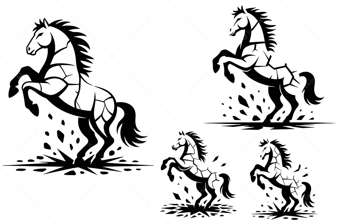 Elegante Cavalo Ilustração Vetor EPS + AI
