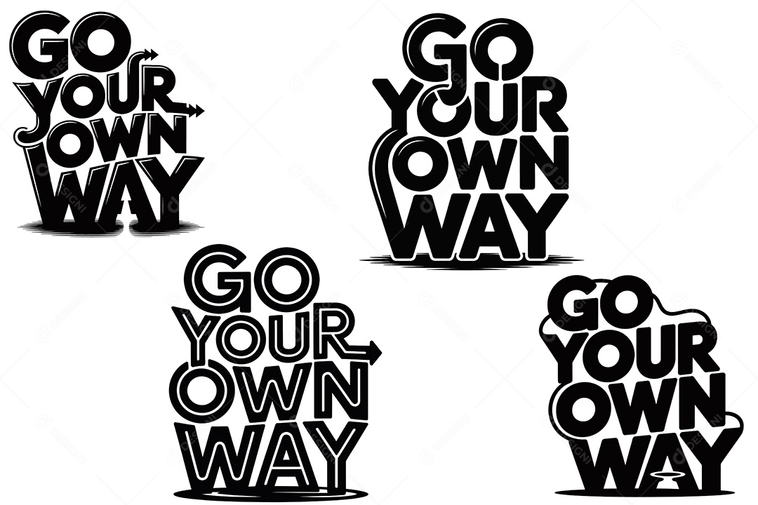 Siga Seu Próprio Caminho Ilustração Vetor EPS + AI Editável