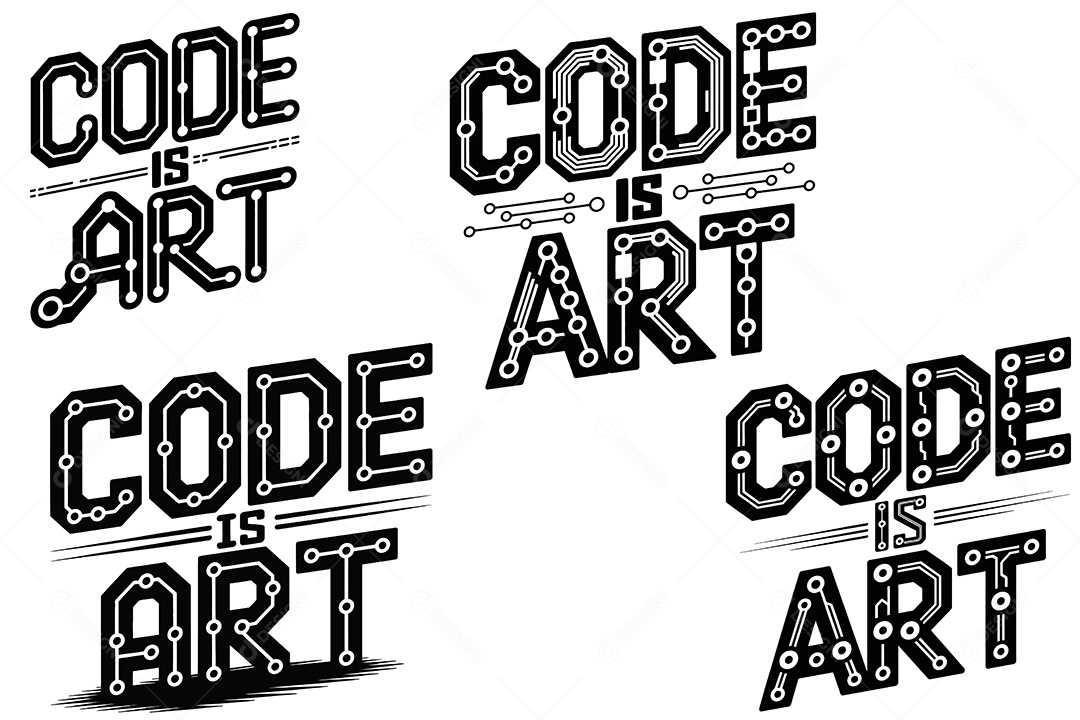 Código é Arte Ilustração Vetor EPS + AI Editável