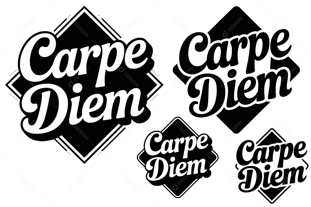 Conjunto de Frase Curta o Momento Ilustração Vetor EPS + AI Editável