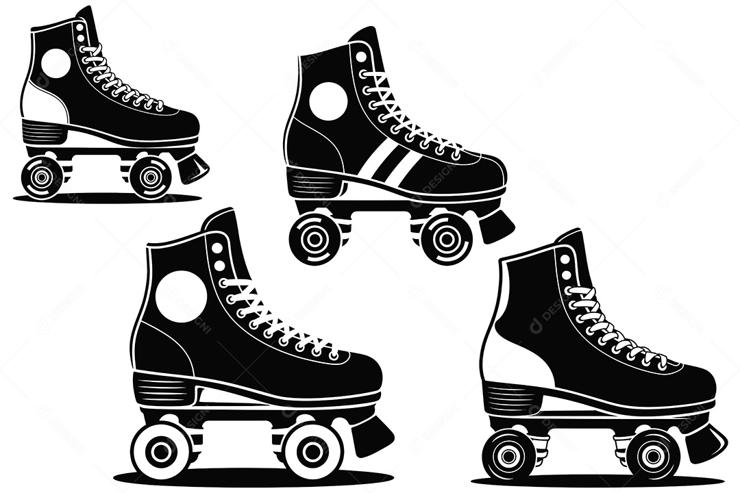 Conjunto de Patins Ilustração Vetor EPS + AI