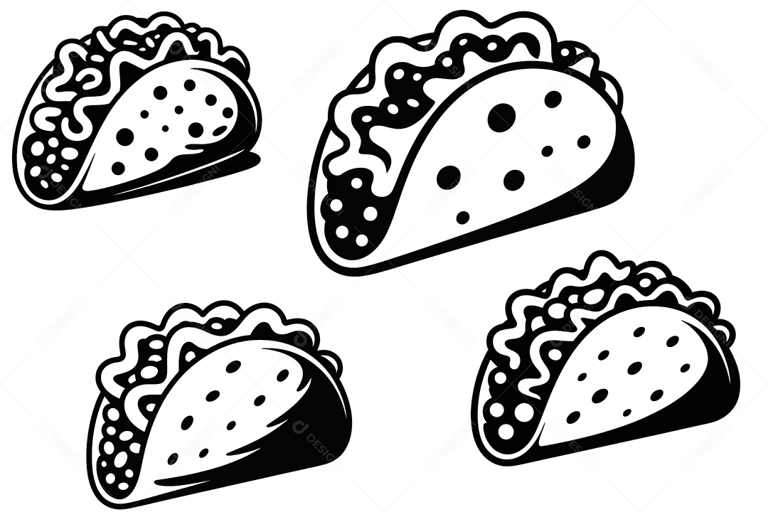 Conjunto de Tacos Ilustração Vetor EPS + AI