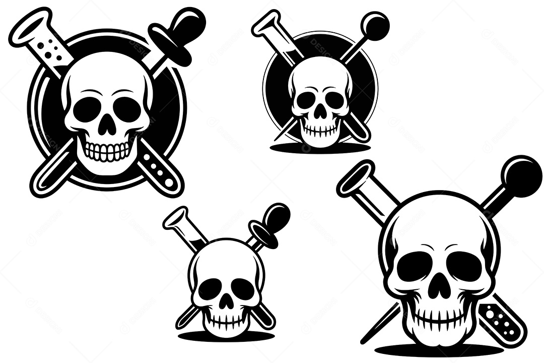 Logo de Caveira Ilustração Vetor EPS + AI