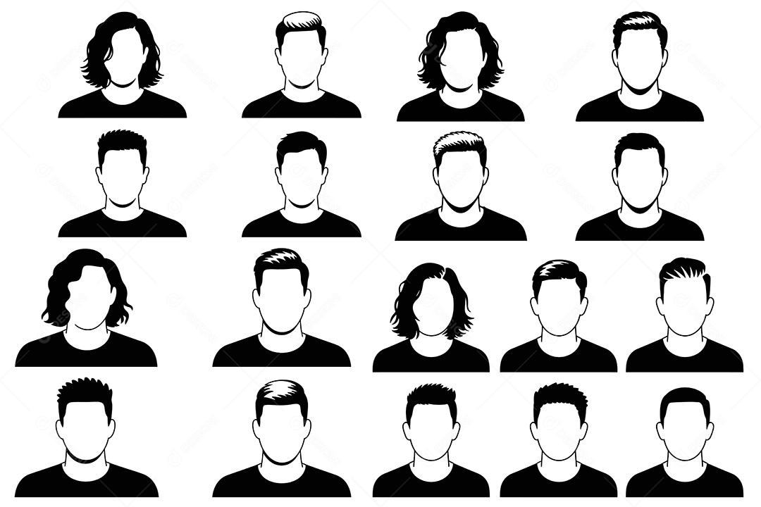 Conjunto de Perfil Ilustração Vetor EPS + AI