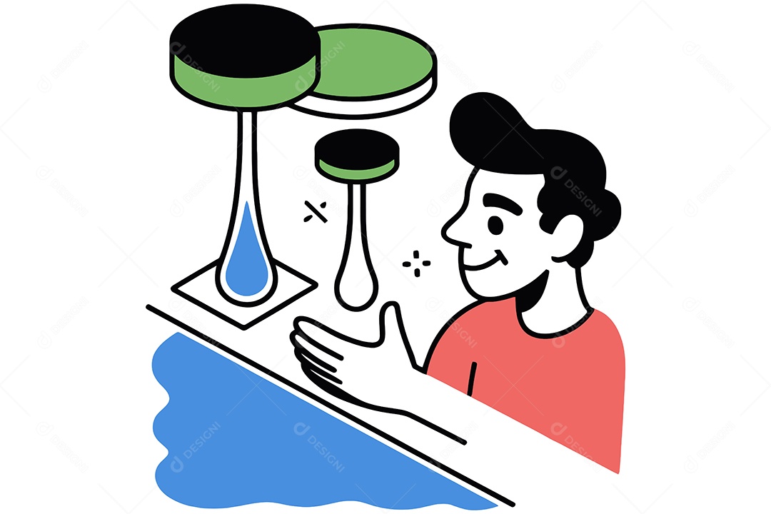 Homem Interagir com Objetos Ilustração Vetor EPS + AI