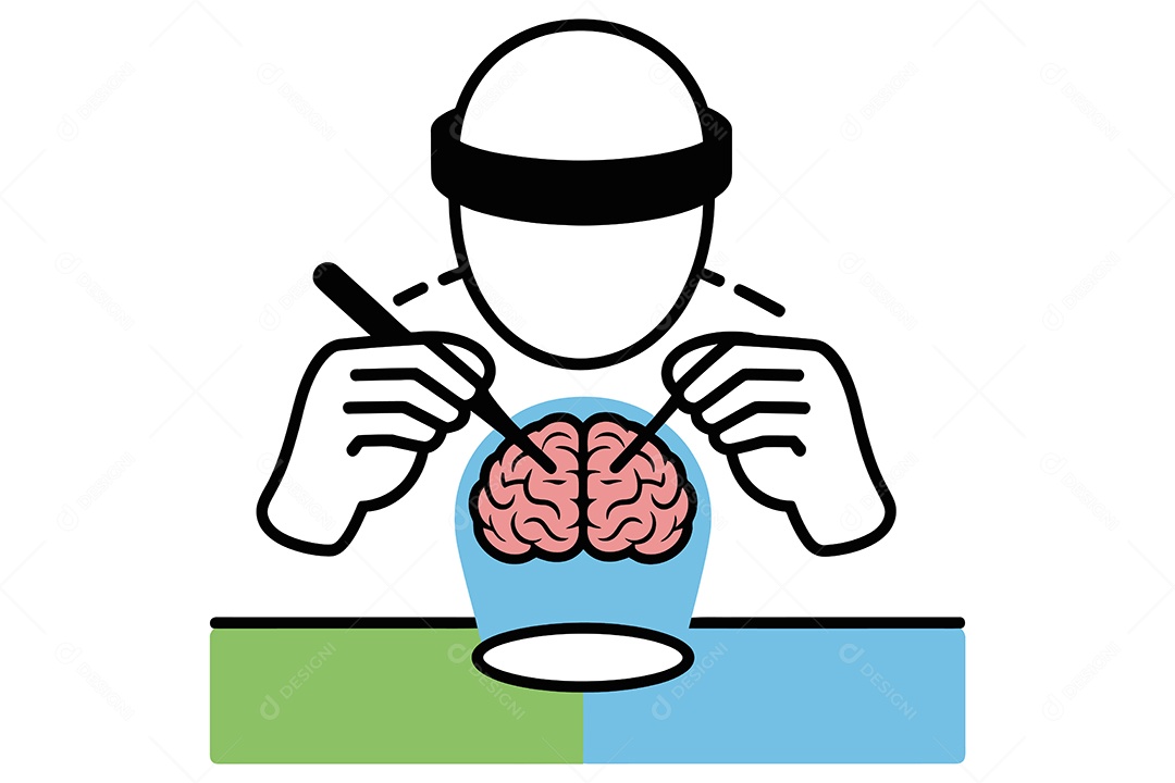 Homem Visual da Saúde Mental Ilustração Vetor EPS + Al