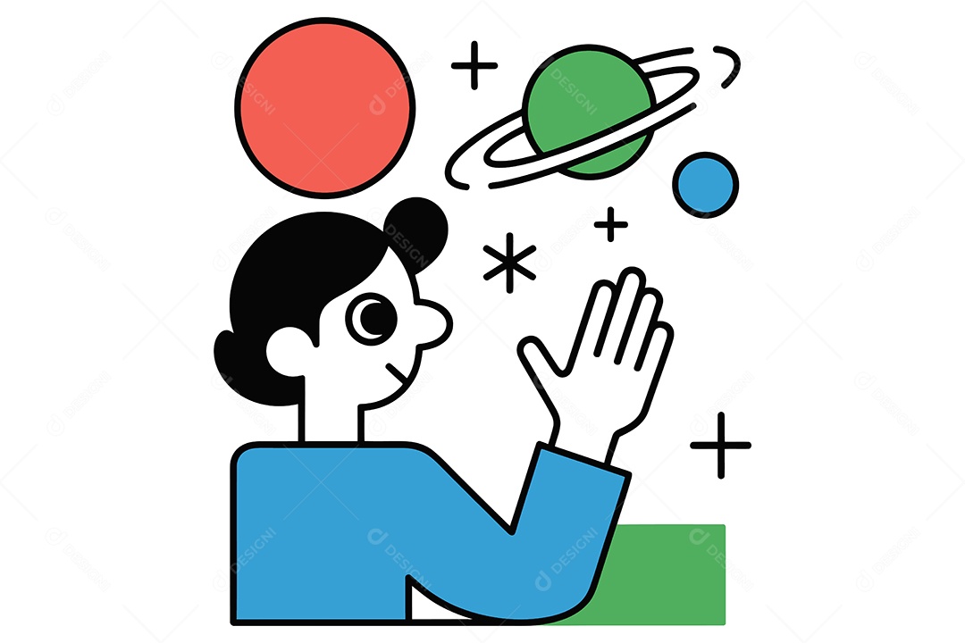 Ícones e Gráficos do Sistema Solar Estelar Ilustração Vetor EPS + AI