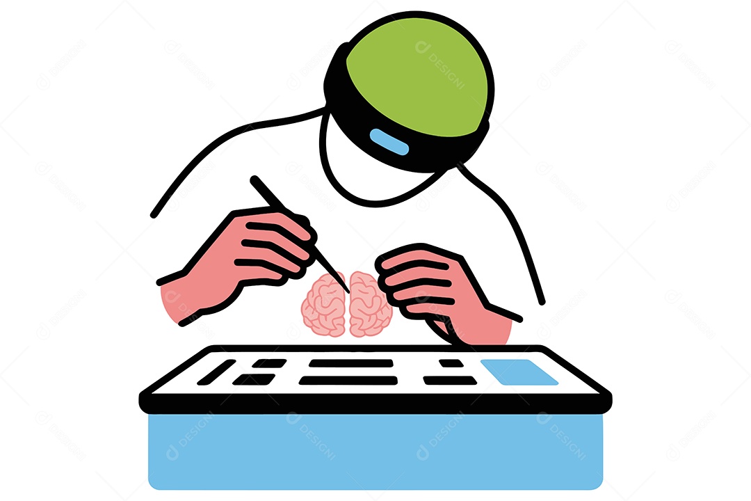 Homem Visual da Saúde Mental Ilustração Vetor EPS + Al