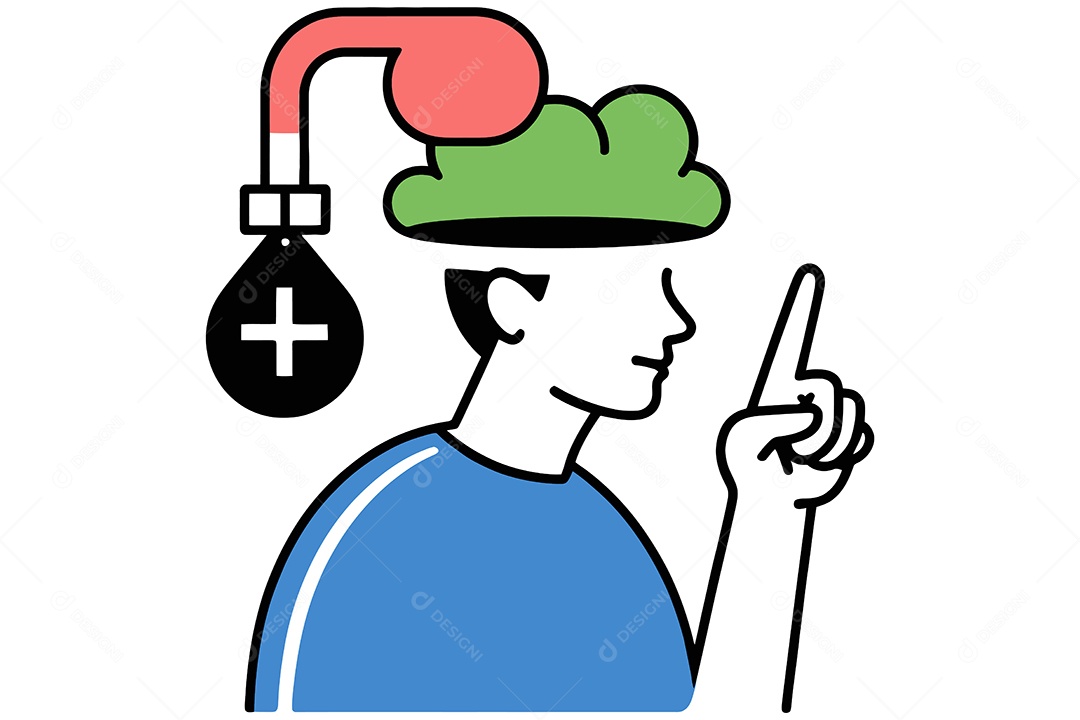 Homem Visual da Saúde Mental Ilustração Vetor EPS + AI