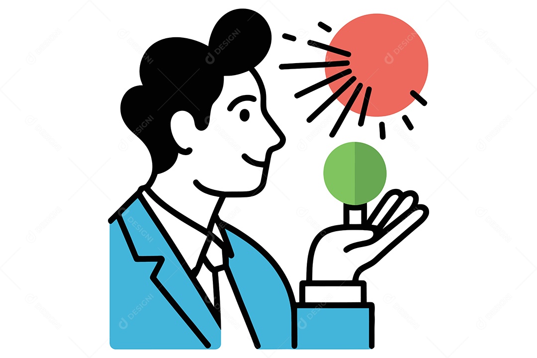 Visão do Empresário Ideias Crescimento Ilustração Vetor EPS + AI