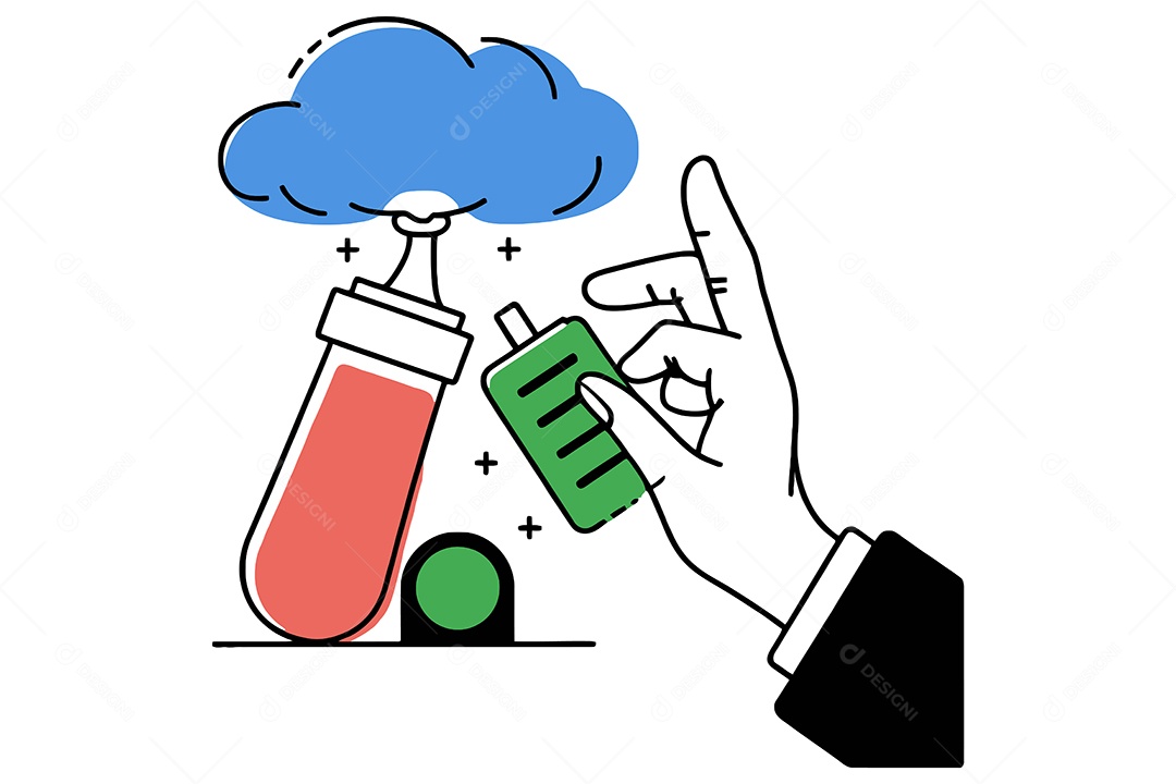 Mão e Icones de Pesquisa Ilustração Vetor EPS + AI