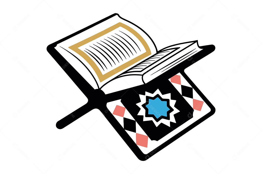Alcorão O Livro Sagrado do Islã Ilustração Vetor EPS + AI