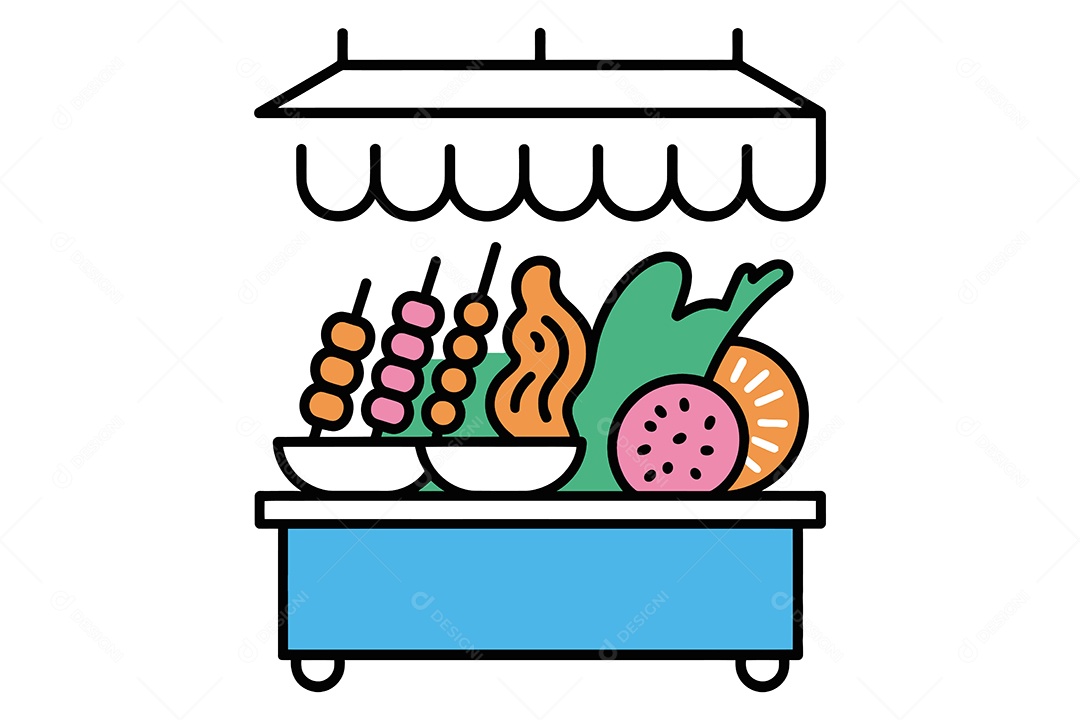 Bufê de Comida Ilustração Vetor EPS + AI