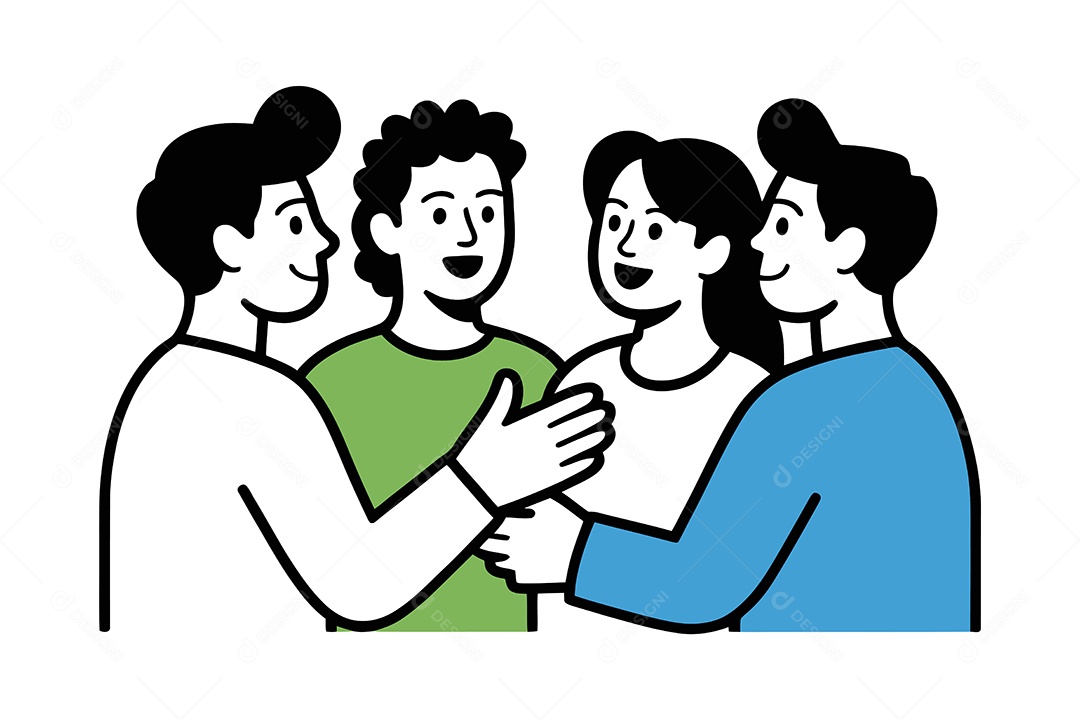 Grupo de Pessoas Conversando Ilustração Vetor EPS + AI