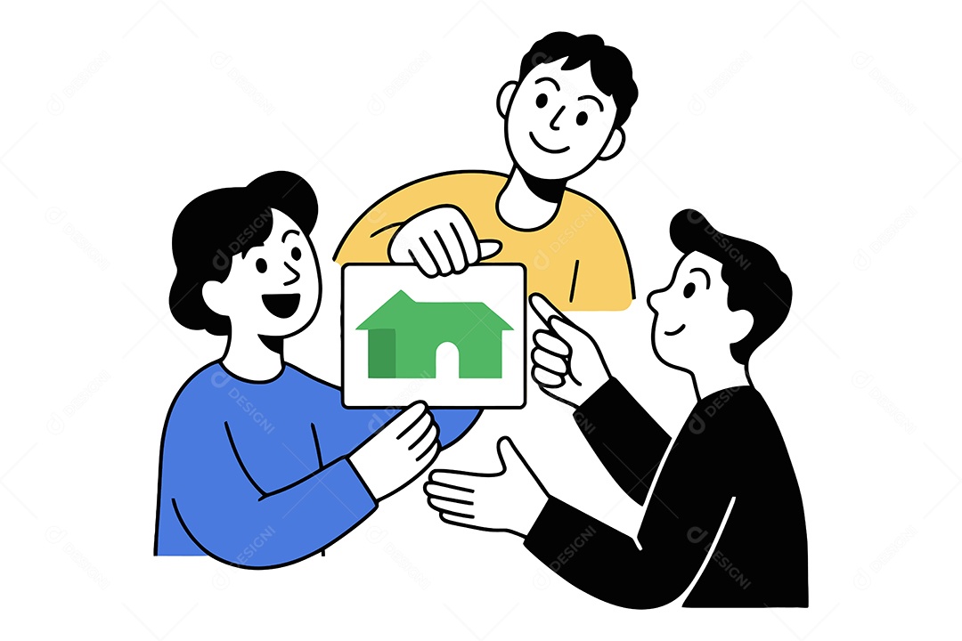 Pessoas Trabalhando em um Projeto Ilustração Vetor EPS + AI