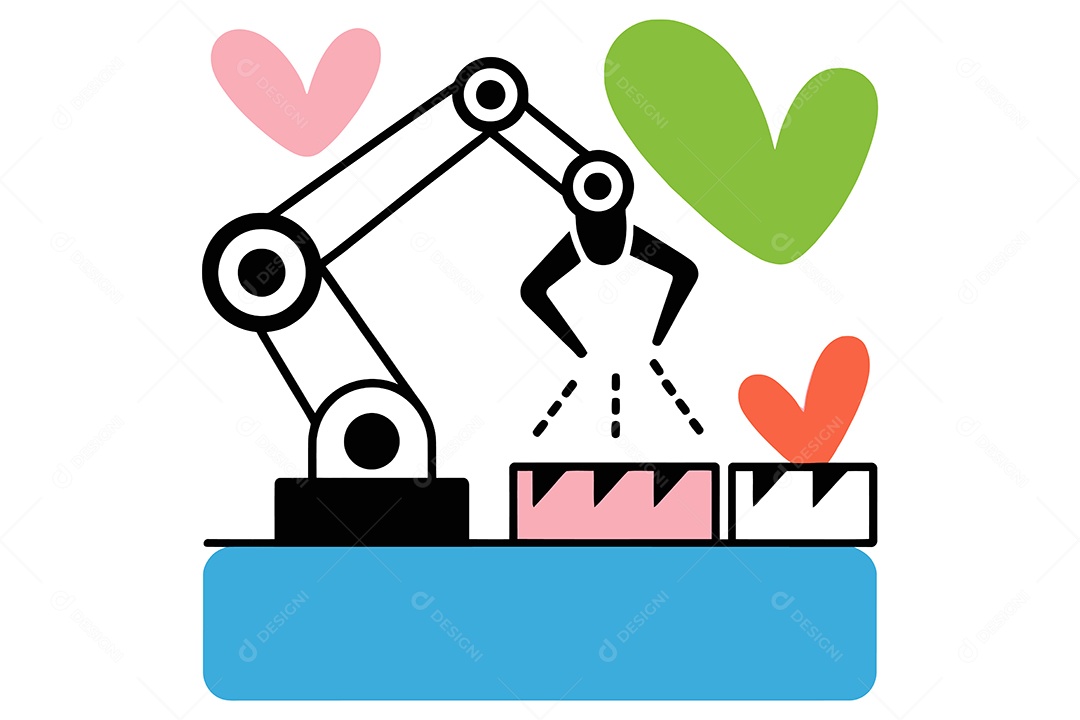 Braço Robótico Ilustração Vetor EPS + AI