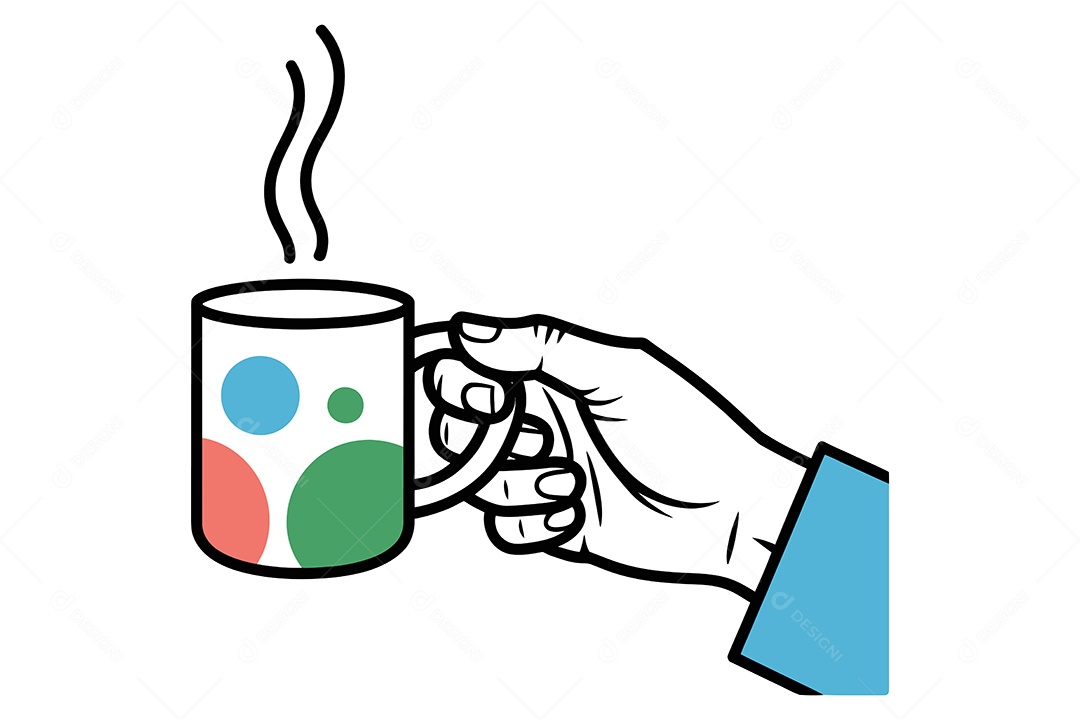 Mão Segurando uma Xícara Ilustração Vetor EPS + AI