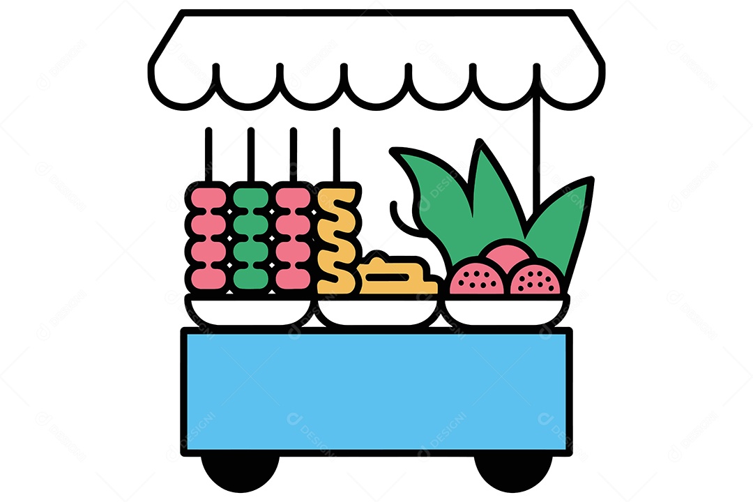 Bufê de Comida Ilustração Vetor EPS + AI