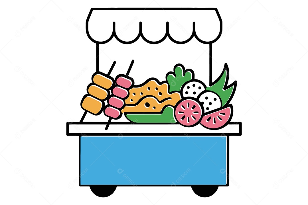 Bufê de Comida Ilustração Vetor EPS + AI