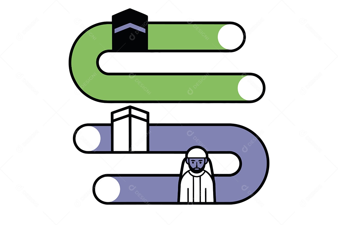 Representação Visual do Hajj Ilustração Vetor EPS + AI