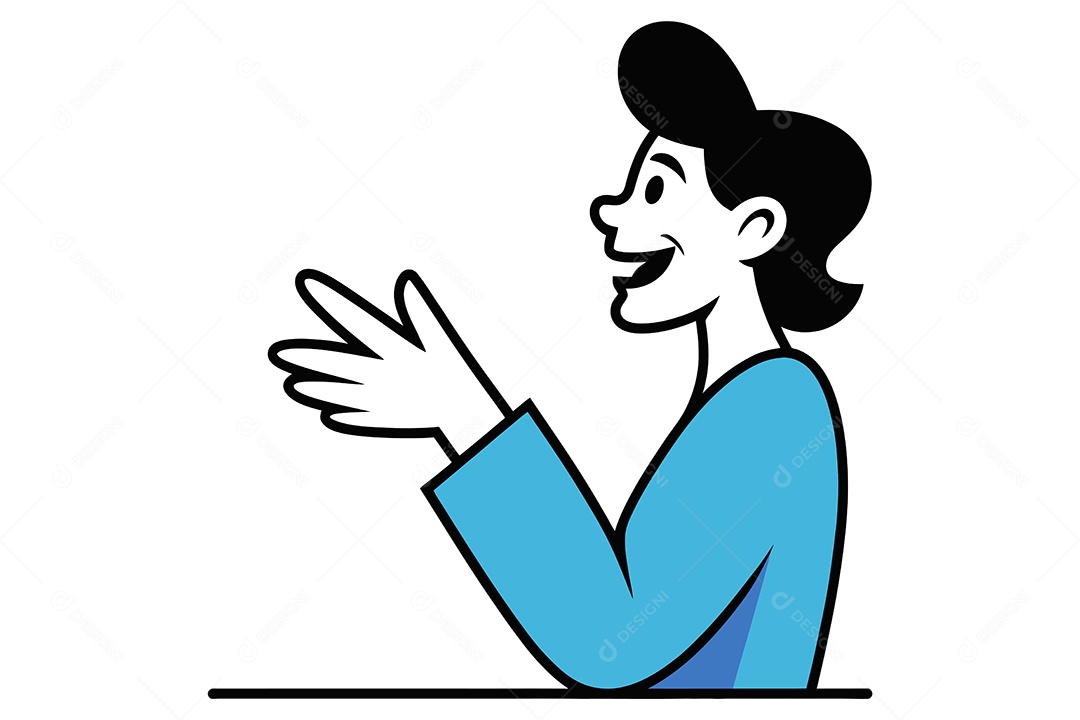 Mulher Alegre Ilustração Vetor EPS + AI