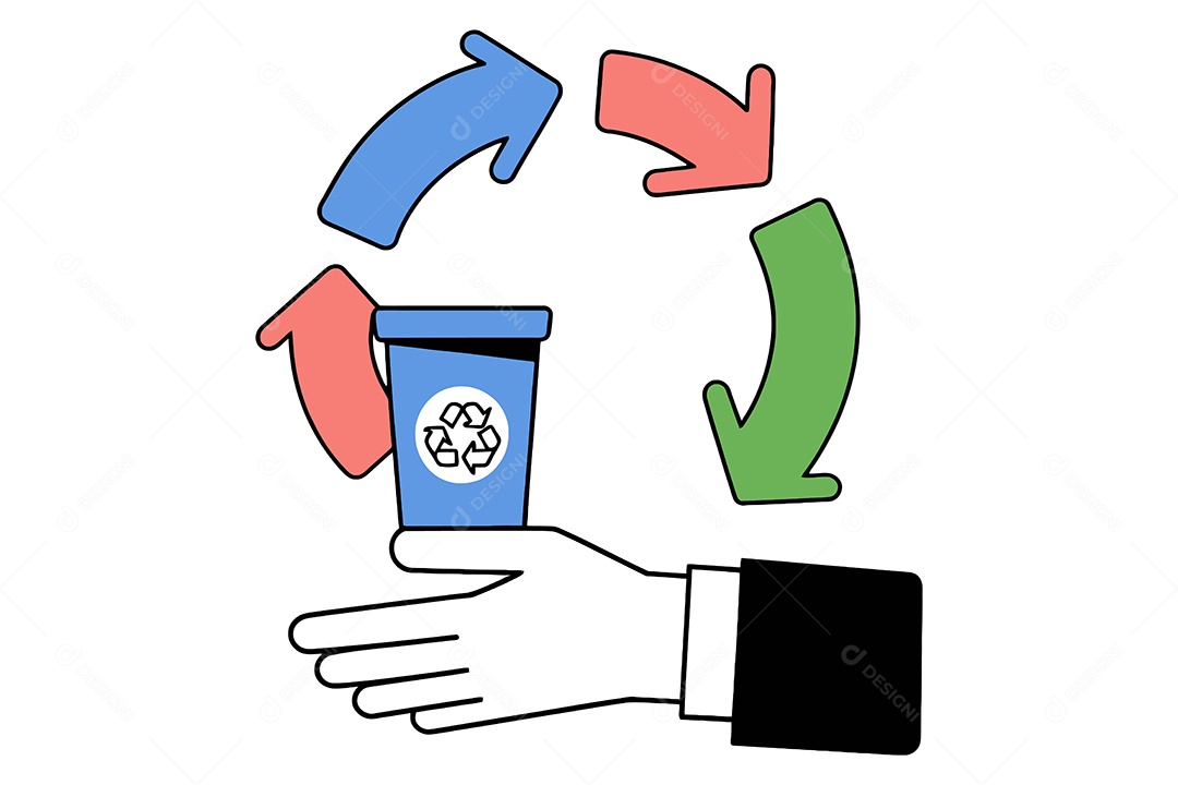 Conceito de Reciclagem Ilustração Vetor EPS + AI