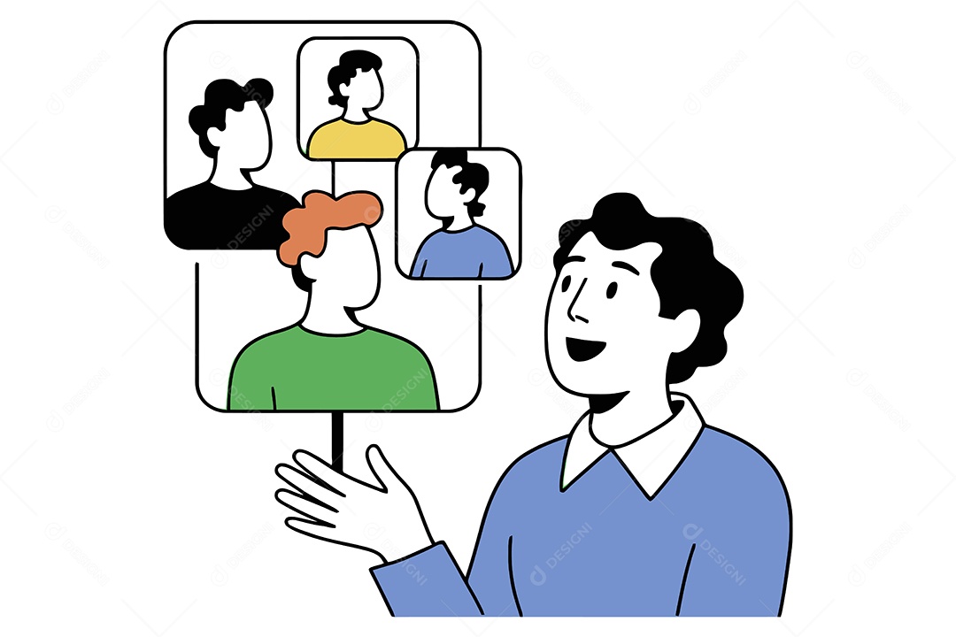 Pessoa Fazendo Organização e Revisão de Materiais Ilustração Vetor EPS + AI